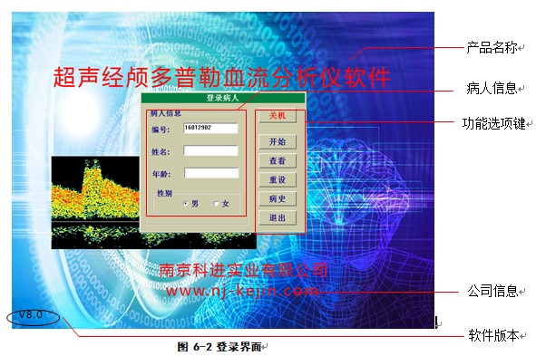 經顱多普勒軟件主登陸界面